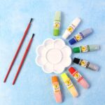 Watercolor Paint Set with 8 Vibrant Colors, Brushes, and Palette