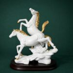Running Horse Showpiece with Gold Accents for Home, Office & Living Room Decor - Image 8