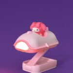 pink Mini Folding LED Night Light Cute Cartoon Desk Lamp for Kids Bedroom - Image 4