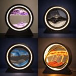 LED Sand Art Motion Lamp for Home Decor, Rotating Landscape Table Lamp (1 PC ANY COLOR)