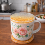 Yellow Glitter Resin Tea Coaster for Cup & Mug ( MUG NOT INCLUDED) - Image 2