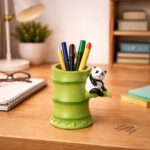 Cute Panda Bamboo Pen Stand Desk Organizer for Kids & Office Table - Image 4