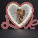 Pink Heart LED Photo Frame with Love Stand – Romantic Couple Gift - Image 2