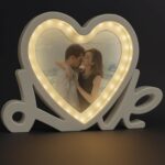 Heart Shape LED Photo Frame with Love Stand – Romantic Gift Frame - Image 2