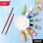 Watercolor Paint Set with 8 Vibrant Colors, Brushes, and Palette - Image 2