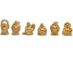 Golden Laughing Buddha Set – Pack of 6 Golden Laughing Buddha  for Good Luck Positivity - Image 4