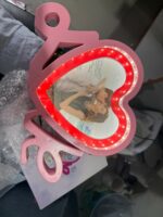 Pink Heart LED Photo Frame with Love Stand – Romantic Couple Gift - Image 5