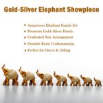 Gold Silver Elephant Family Showpiece Set for Home Décor & Gifting - Image 4