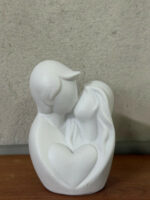 Couple Figurine with Heart Design | White Decorative Showpiece for Home - Image 5