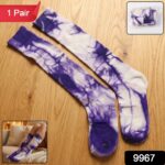 Purple & White Tie-Dye Long Socks (1 Pair) - Image 2