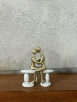 Golden Couple Sitting on Bench Showpiece for Home Decor & Romantic Gifting - Image 4