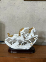 Running Horse Decorative Showpiece with Gold Accents for Home & Office Decor - Image 10