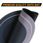 Oval Bathroom Mat – Waterproof Quick-Dry Floor Mat Blue - Image 4