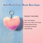 Soft Plush Cute Heart Keychain - 1 Pc - Image 4