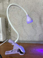 Purple Clip-On UV LED Lamp with Flexible Gooseneck - Image 5