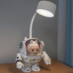 Robot Astronaut LED Desk Lamp with Pencil Sharpener, USB Rechargeable