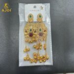 Green & Ruby Stone Kashmiri Traditional Gold-Plated Ghungroo Earrings For Women And Girls. - Image 6