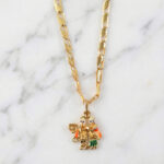 Radha Krishna Dancing Couple Pendant with Designer Chain - Image 3