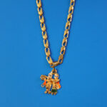 Radha Krishna Dancing Couple Pendant with Designer Chain - Image 5