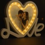 Heart Shape LED Photo Frame with Love Stand – Romantic Gift Frame - Image 3