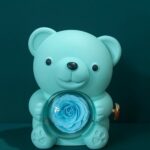 Blue Teddy Bear With Eternal Rose Gift Box | Romantic Love Gift for Her & Couples - Image 3