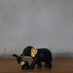 Black Elephant Mother & Baby Showpiece for Home Decor & Gifting - Image 3