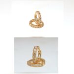 Gold Plated AD Cluster Huggie Hoop Earrings Daily Wear KAN KI Bali Combo Pack of 2 - Image 4