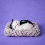 Sleeping Black White Cat Car Dashboard Plush Cute Soft Toy Showpiece Decor - Image 3
