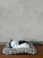 Sleeping Black White Cat Car Dashboard Plush Cute Soft Toy Showpiece Decor - Image 5
