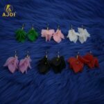 Luxury Multi-Petal Floral Drop Kati Earrings | Handcrafted Matte Finish Statement Earrings in Elegant Pastel & Bold Shades. - Image 4