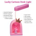 Cute Pink Lucky Cartoon LED Desk Lamp for Kids with Adjustable Neck Light - Image 4