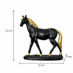 Black Horse Showpiece for Home Decor with Gold Finish - Image 5