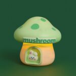 Mushroom Shape LED Night Lamp for Kids Room, Soft Warm Bedside Light