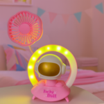 Lucky Doll Astronaut Desk Lamp with Fan, USB Rechargeable Kids Night Light