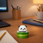 Cute Panda Desk Decor with Spring Bobble Head for Home & Office - Image 3