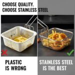 Stainless Steel Deep Fryer Basket with Long Handle (1 Pc) - Image 3