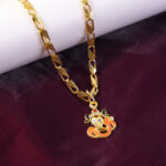 Lord Ganpati Devotional Pendant with Designer Chain - Image 5