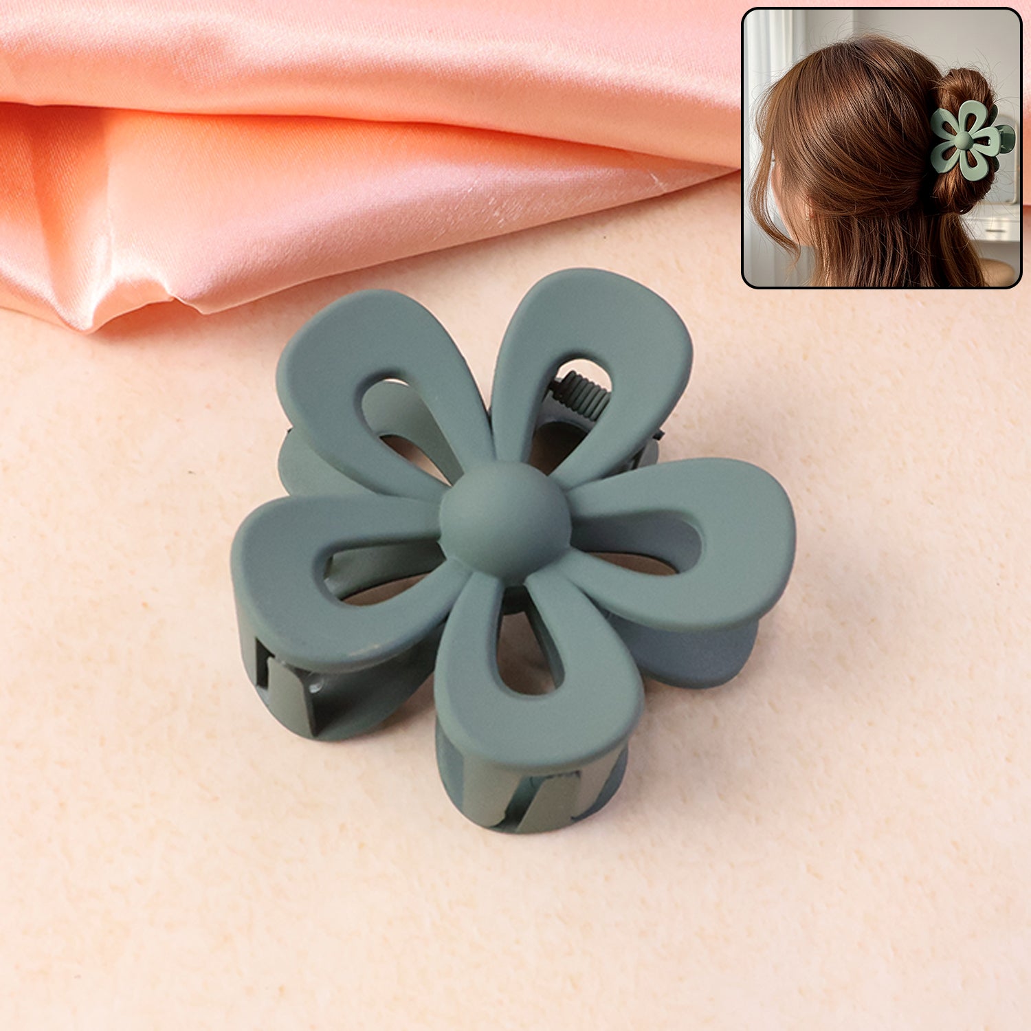Hair-Clip-01.jpg Flower Shaped Hair Claw Clip – 1 Pc - Image 1