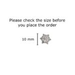 Diamond Cluster Flower Stud Earrings Sterling Silver Dainty Minimalist - Image 4