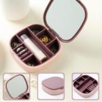 Plastic Jewelry Storage Box with Built-in Mirror & Multi-Section (1 Pc) - Image 3