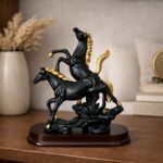 Running Horse Decorative Showpiece with Gold Accents for Home & Office Decor - Image 4