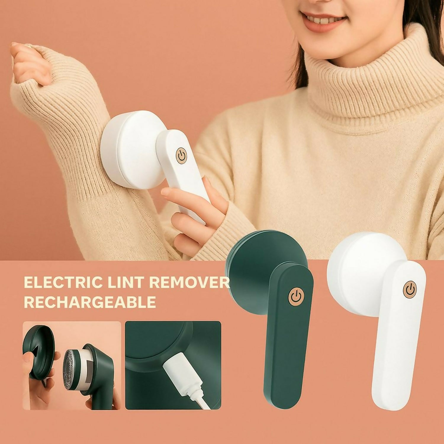 KFZpfRnzYH.jpg Portable Rechargeable Lint Remover Fabric Shaver for Clothes, Sweaters & Wool - Image 1