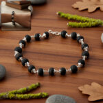 Karungali Bead Bracelet with Silver Finish Links for Daily Wear - Image 2