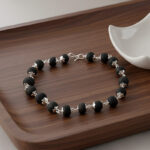 Karungali Bead Bracelet with Silver Finish Links for Daily Wear - Image 3