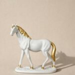 White Horse Showpiece for Home Decor with Gold Finish - Image 4