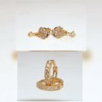 Gold AD Bali Dangler & Huggie Hoop Earring kan ki bali Combo Pack of 2 - Image 4