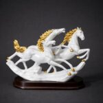 Running Horse Decorative Showpiece with Gold Accents for Home & Office Decor - Image 7