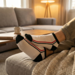 White & Black Striped Low-Cut Sports Socks (1 Pair) - Image 7