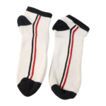 White & Black Striped Low-Cut Sports Socks (1 Pair) - Image 5