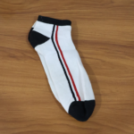 White & Black Striped Low-Cut Sports Socks (1 Pair) - Image 9